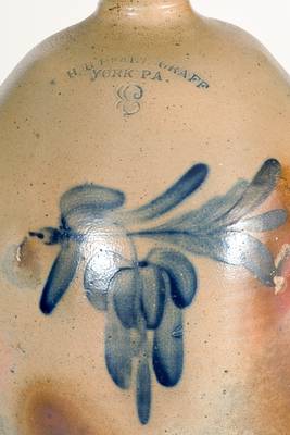 3 Gal. H. B. PFALTZGRAFF / YORK, PA Stoneware Jug with Floral Decoration