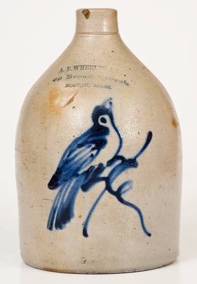 A.B. WHEELER / BOSTON, MASS Advertising Bird Jug attrib. Fort Edward, NY