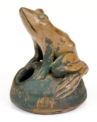 Scarce Anna Pottery 1879 Frog Inkwell