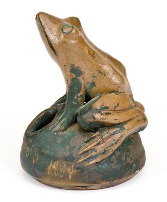 Scarce Anna Pottery 1879 Frog Inkwell