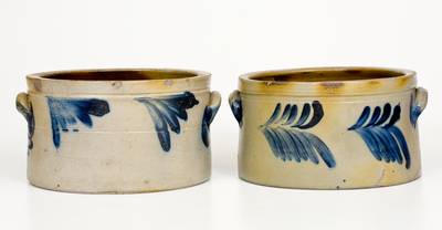 Lot of Two: Attrib. Richard Remmey, Philadelphia, PA Stoneware Butter Crocks