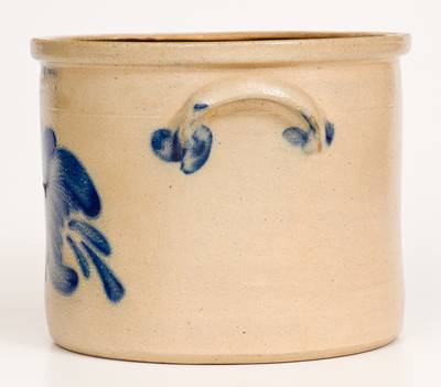 COWDEN & WILCOX / HARRISBURG, PA Stoneware Cake Crock w/ Large Floral Decoration