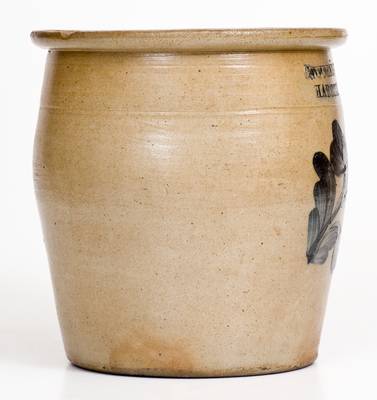 1 Gal. COWDEN & WILCOX / HARRISBURG, PA Stoneware Jar w/ Floral Decoration