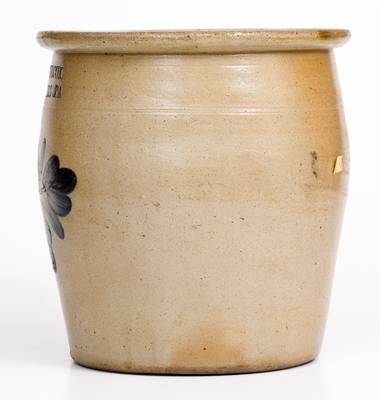 1 Gal. COWDEN & WILCOX / HARRISBURG, PA Stoneware Jar w/ Floral Decoration
