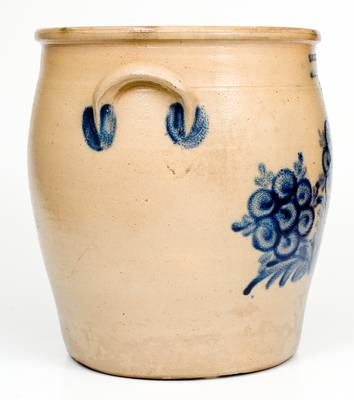 Outstanding 5 Gal. COWDEN & WILCOX / HARRISBURG, PA Stoneware Jar with Exuberant Decoration