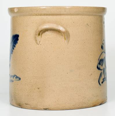 Rare NEW YORK STONEWARE CO. Crock with Two-Sided Decoration incl. Pecking Chicken