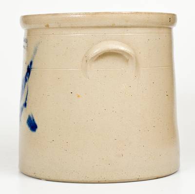 4 Gal. G. S. GUY & CO. / FORT EDWARD, NY Stoneware Crock w/ Double Bird Decoration