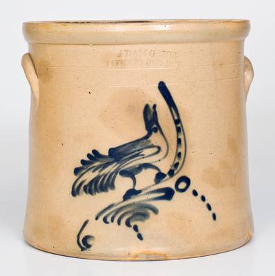 3 Gal. ADAM CAIRE / PO'KEEPSIE, NY Stoneware Crock with Bird Decoration