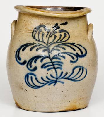 EDMANDS & CO., Charlestown, MA Stoneware Jar with Slip-Trailed Decoration