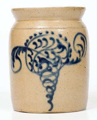 Attrib. Cortland, NY Stoneware Jar with Slip-Trailed Decoration