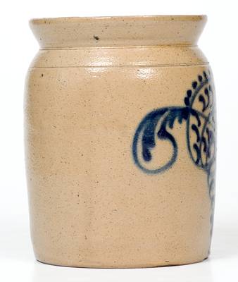 Attrib. Cortland, NY Stoneware Jar with Slip-Trailed Decoration