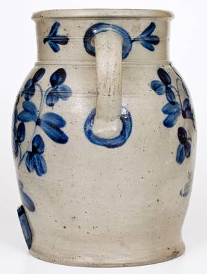 Exceptional 4 Gal. Baltimore Stoneware Water Cooler w/ Profuse Cobalt Floral Decoration