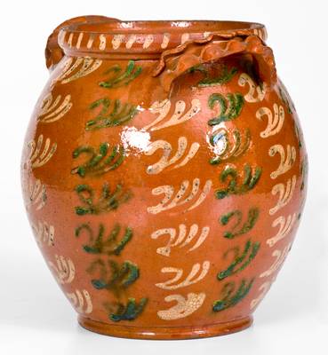 Extremely Rare  Redware Jar attrib. Christian Klinker, Bucks County, PA, 1773-1798