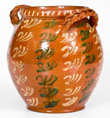 Extremely Rare  Redware Jar attrib. Christian Klinker, Bucks County, PA, 1773-1798