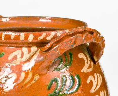 Extremely Rare  Redware Jar attrib. Christian Klinker, Bucks County, PA, 1773-1798