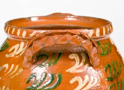 Extremely Rare  Redware Jar attrib. Christian Klinker, Bucks County, PA, 1773-1798