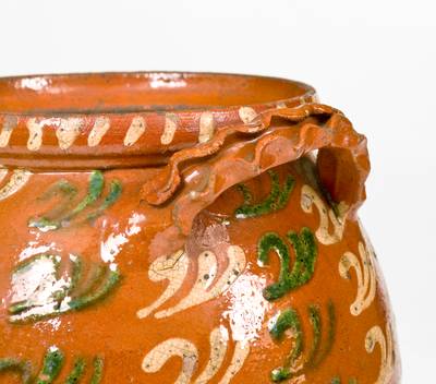 Extremely Rare  Redware Jar attrib. Christian Klinker, Bucks County, PA, 1773-1798