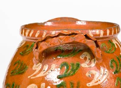 Extremely Rare  Redware Jar attrib. Christian Klinker, Bucks County, PA, 1773-1798