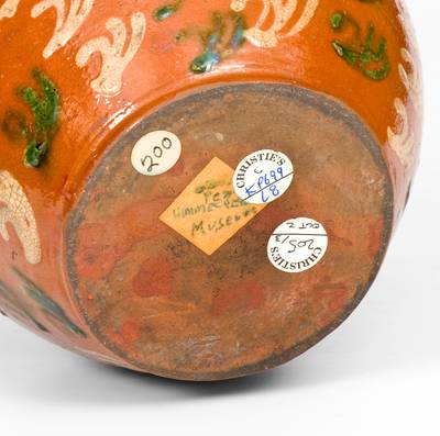 Extremely Rare  Redware Jar attrib. Christian Klinker, Bucks County, PA, 1773-1798