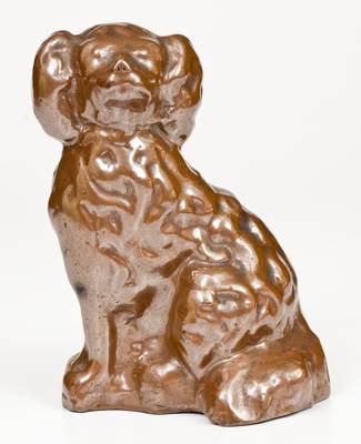 Very Rare Stoneware Spaniel Inscribed 