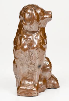 Very Rare Stoneware Spaniel Inscribed 