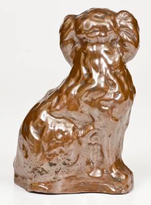 Very Rare Stoneware Spaniel Inscribed 