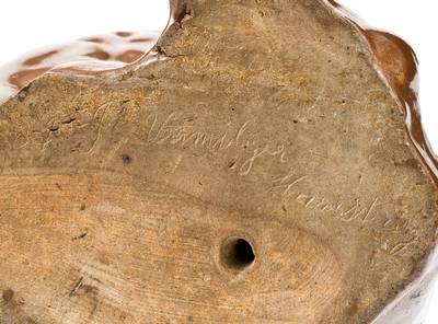 Very Rare Stoneware Spaniel Inscribed