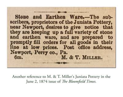 Extremely Rare and Important JUNIATA POTTERY BY G.M. MILLER Redware Jar, Newport, Perry County, PA