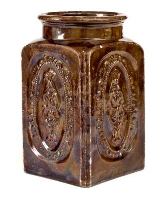 Extremely Rare and Important JUNIATA POTTERY BY G.M. MILLER Redware Jar, Newport, Perry County, PA