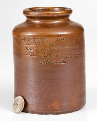 Fine Small-Sized New York City Stoneware Druggist s Jar