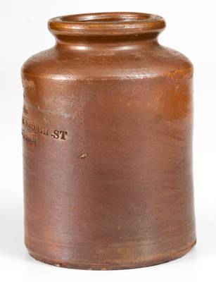 Fine Small-Sized New York City Stoneware Druggist s Jar