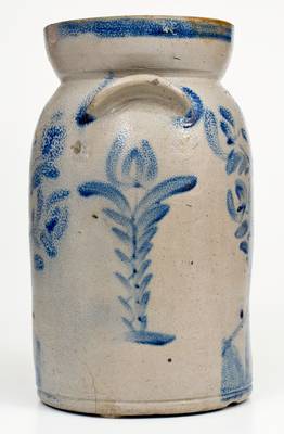 Scarce Baltimore, MD Stoneware Churn w/ Elaborate Decoration attrib. David Parr, Sr., circa 1825