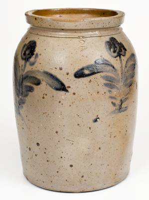 2 Gal. Stoneware Jar with Floral Decoration, Baltimore, MD, circa 1840