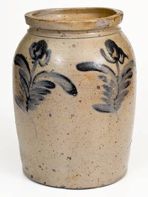 2 Gal. Stoneware Jar with Floral Decoration, Baltimore, MD, circa 1840