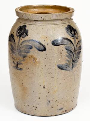 2 Gal. Stoneware Jar with Floral Decoration, Baltimore, MD, circa 1840