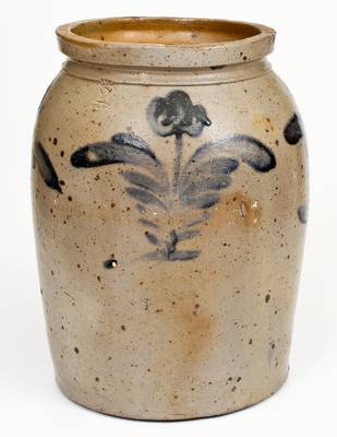 2 Gal. Stoneware Jar with Floral Decoration, Baltimore, MD, circa 1840