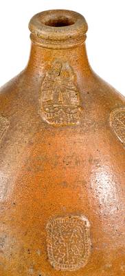 Exceptional Large German Bellarmine / Beardman Stoneware Jug, 16th or 17th century