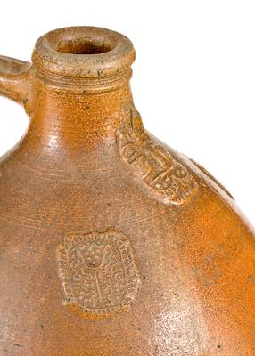 Exceptional Large German Bellarmine / Beardman Stoneware Jug, 16th or 17th century