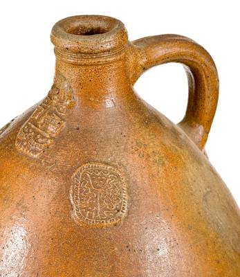 Exceptional Large German Bellarmine / Beardman Stoneware Jug, 16th or 17th century