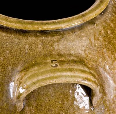 Very Fine 5 Gal. Daniel Seagle, Vale, North Carolina Stoneware Jar, c1840