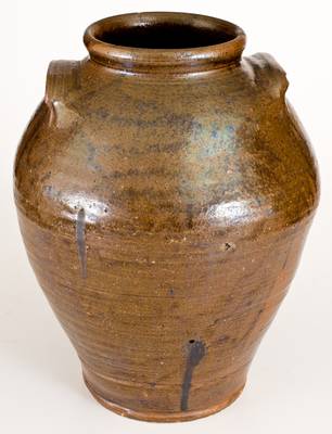 Unusual Edgefield District, South Carolina Stoneware Jar w/ Impressed C Stamps, probably Stony Bluff