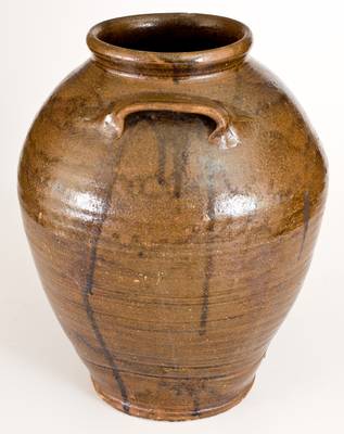 Unusual Edgefield District, South Carolina Stoneware Jar w/ Impressed C Stamps, probably Stony Bluff