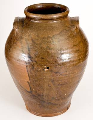 Unusual Edgefield District, South Carolina Stoneware Jar w/ Impressed C Stamps, probably Stony Bluff