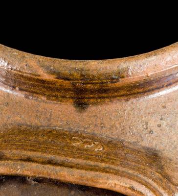 Unusual Edgefield District, South Carolina Stoneware Jar w/ Impressed C Stamps, probably Stony Bluff