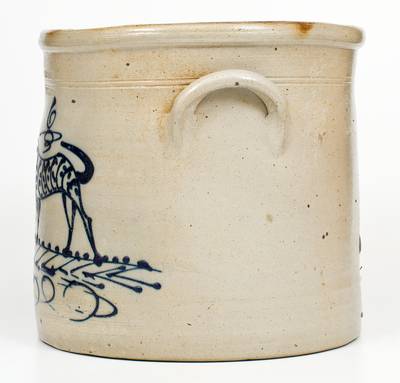 Outstanding 6 Gal. S. HART / FULTON, New York Stoneware Dog Crock