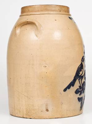 Scarce 6 Gal. WHITES UTICA Stoneware Jar with Double Bird Decoration