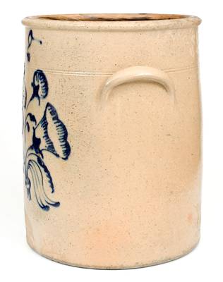 8 Gal. Ohio Stoneware Crock w/ Elaborate Rochester-Style Slip-Trailed Decoration