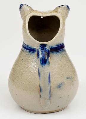 Very Unusual Stoneware Dog-Form Pitcher, probably Whites Utica