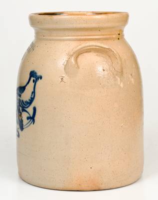 HAXSTUN, OTTMAN & CO. / FORT EDWARD, NY Stoneware Jar w/ Double Bird Design