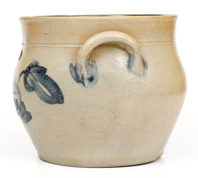 N. CLARK JR. / ATHENS, NY Stoneware Jar with Floral Decoration